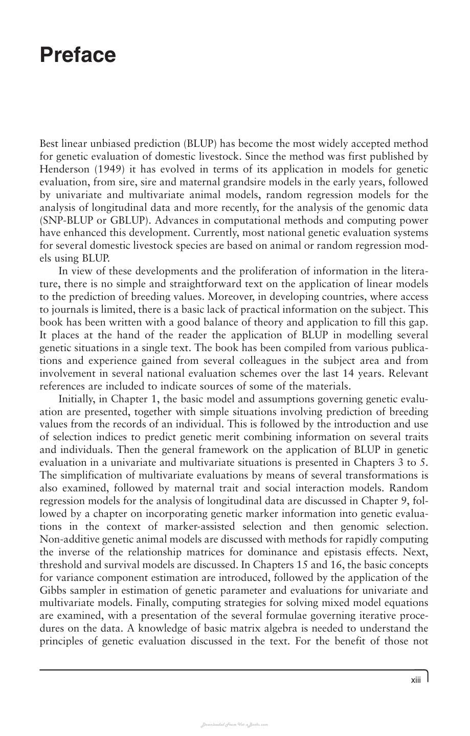 Linear Models For The Prediction Of Animal Breeding Values
