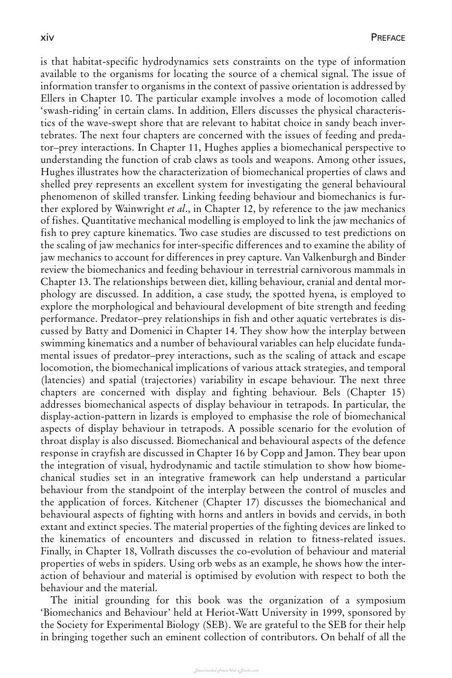 Biomechanics In Animal Behaviour