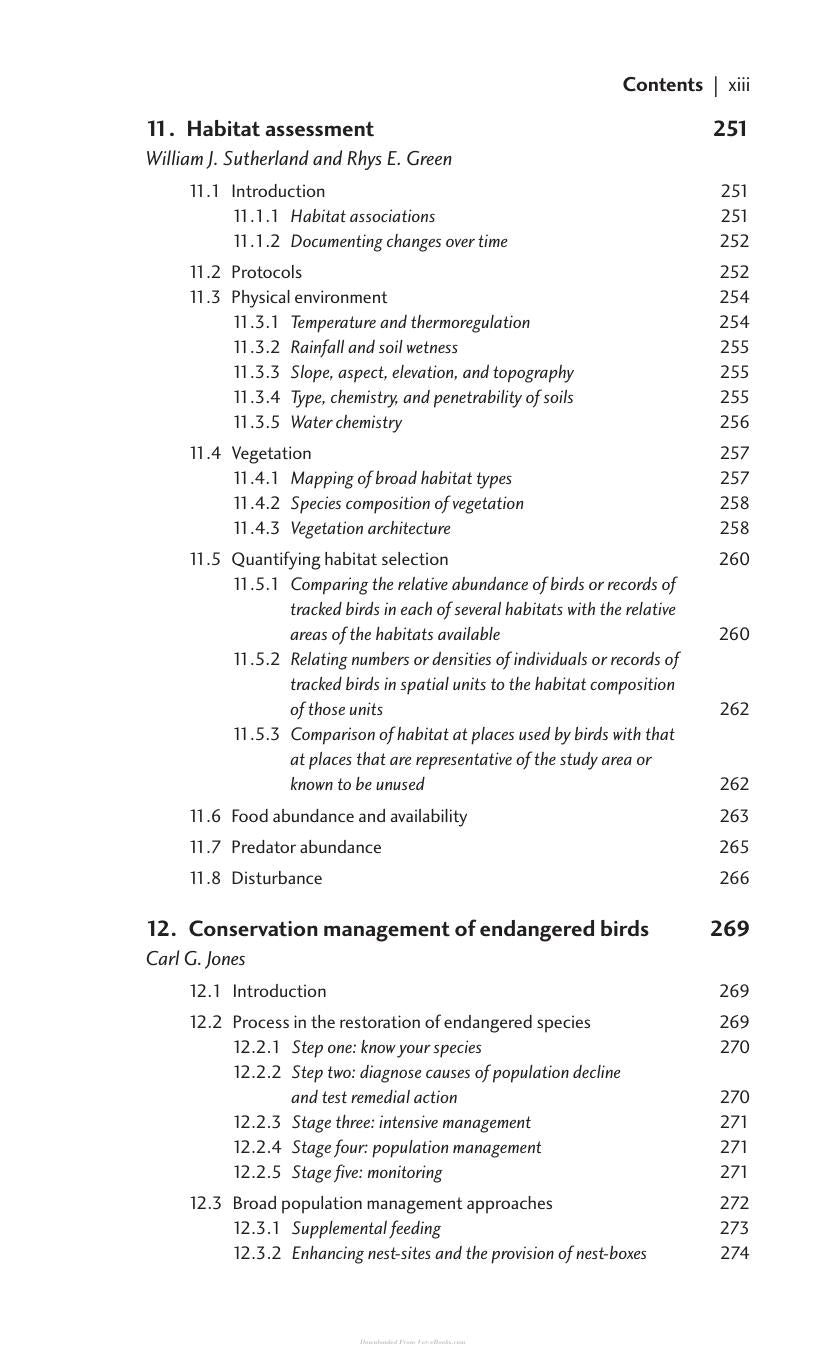 Bird Ecology And Conservation A Handbook Of Techniques