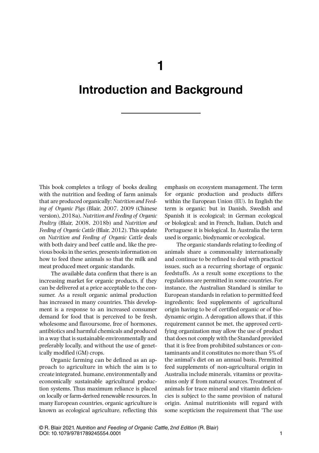 Nutrition And Feeding Of Organic Cattle 2Nd Edition