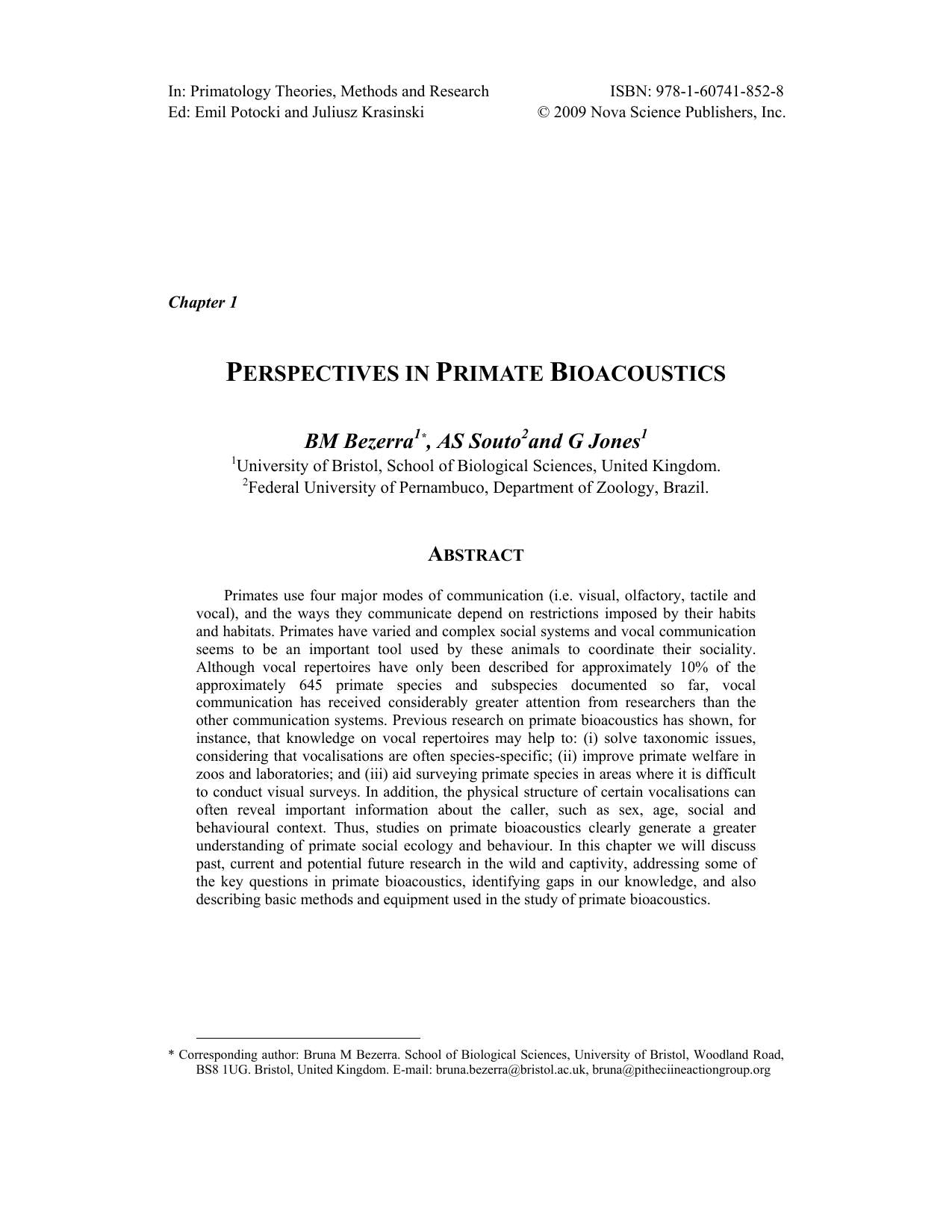 Primatology Theories Methods And Research