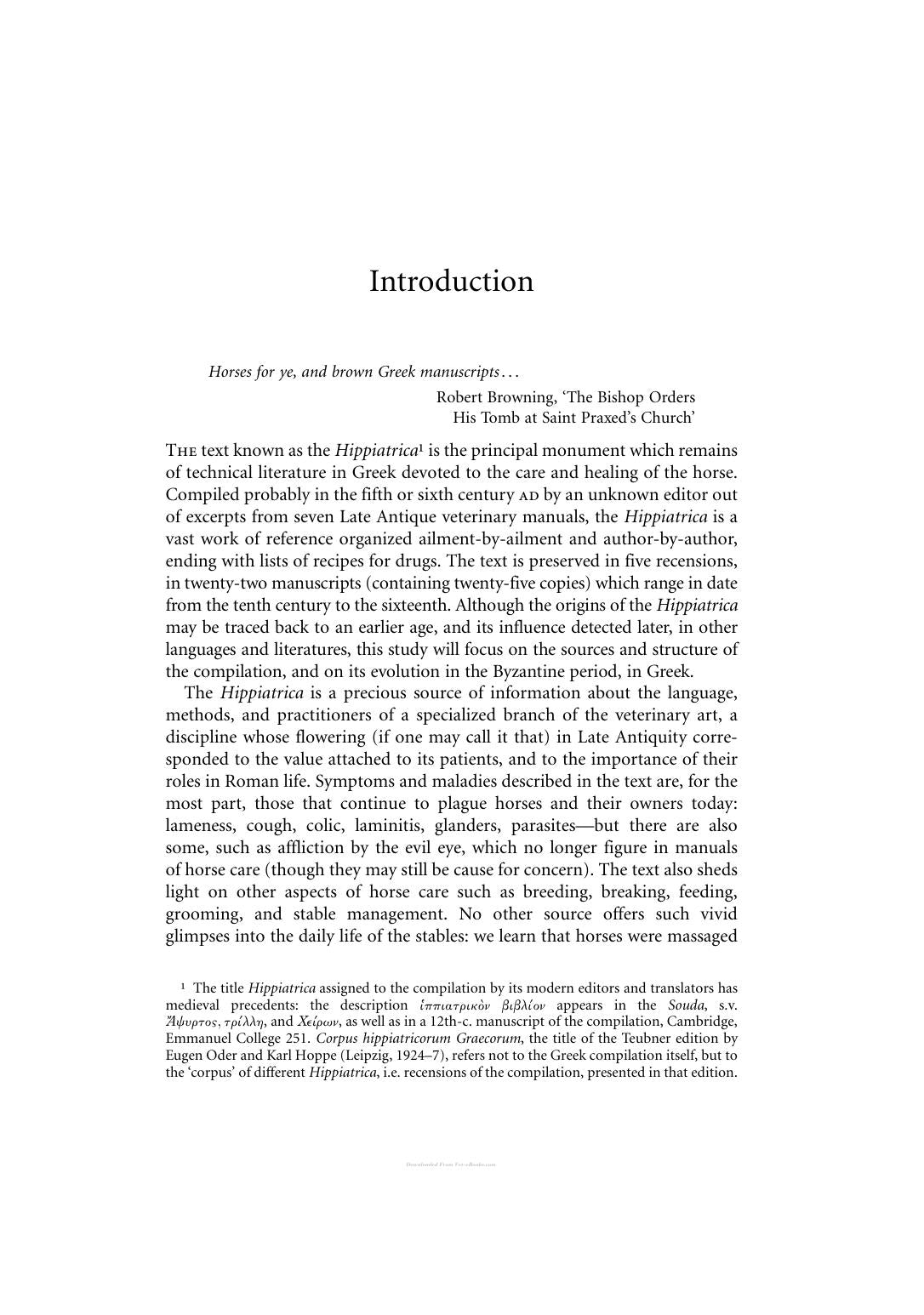 A Byzantine Encyclopaedia Of Horse Medicine