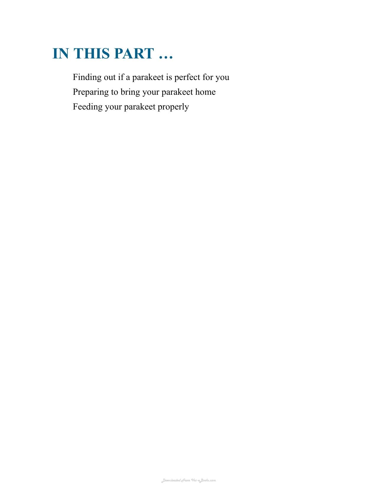 Parakeets For Dummies 2Nd Edition