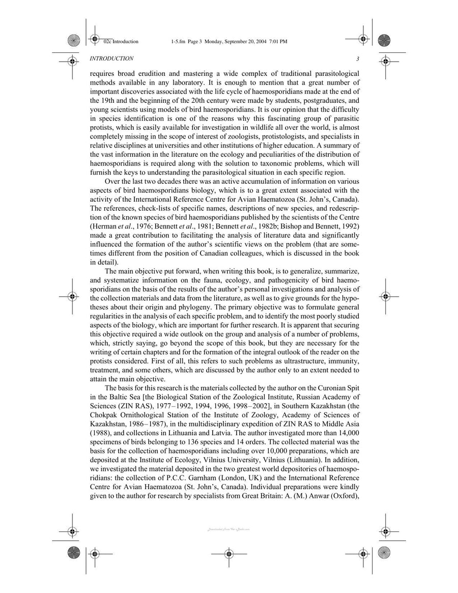 Preview page of Avian Malaria Parasites and Other Haemosporidia