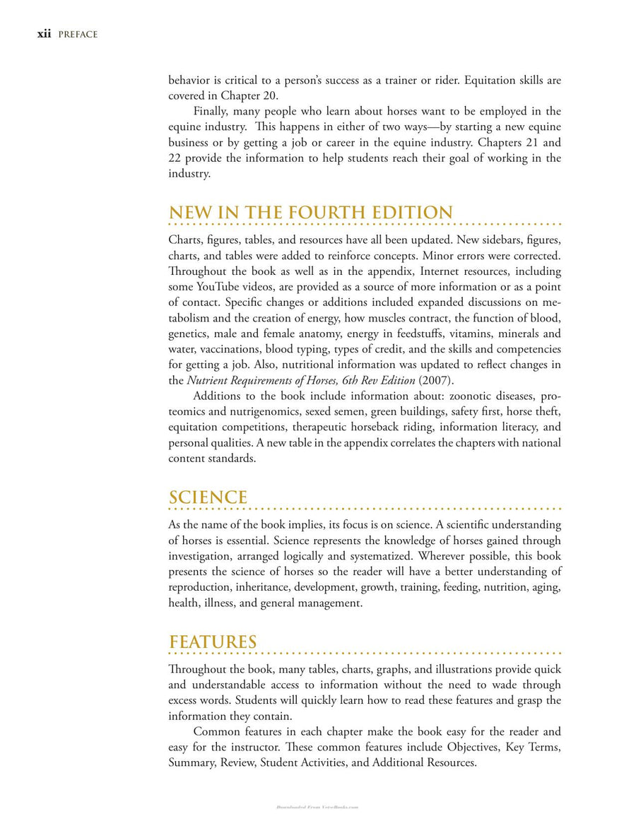 Preview page of Equine Science 4th Edition