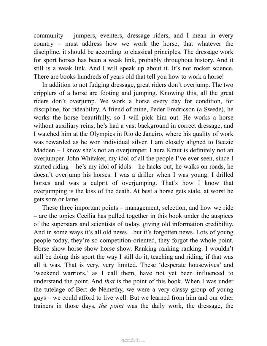 Preview page of Sport Horse Soundness and Performance Training Advice for Dressage Showjumping and Event Horses from Champion Riders Equine Scientists and Vets