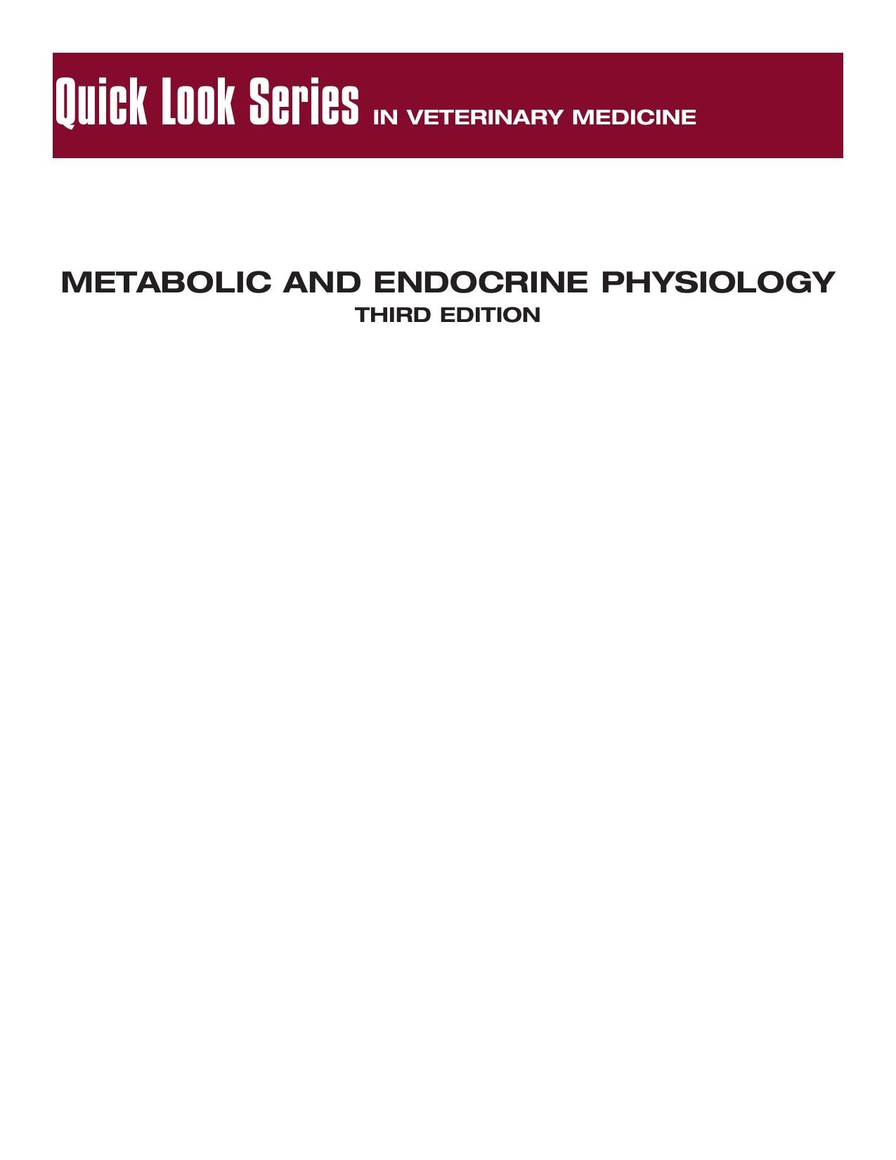 Metabolic And Endocrine Physiology Third Edition