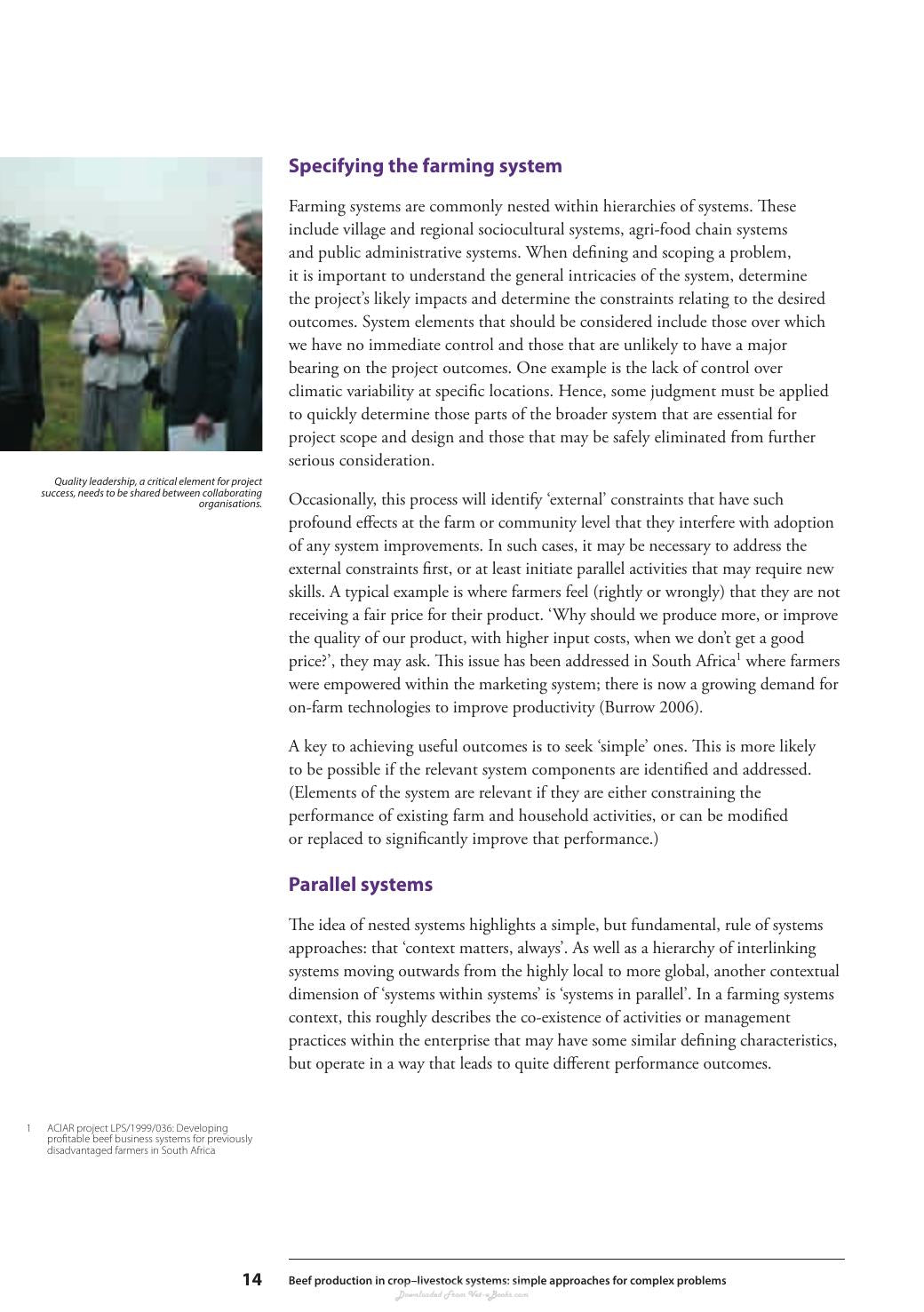 Beef Production In Crop Livestock Systems Simple Approaches For Complex Problems