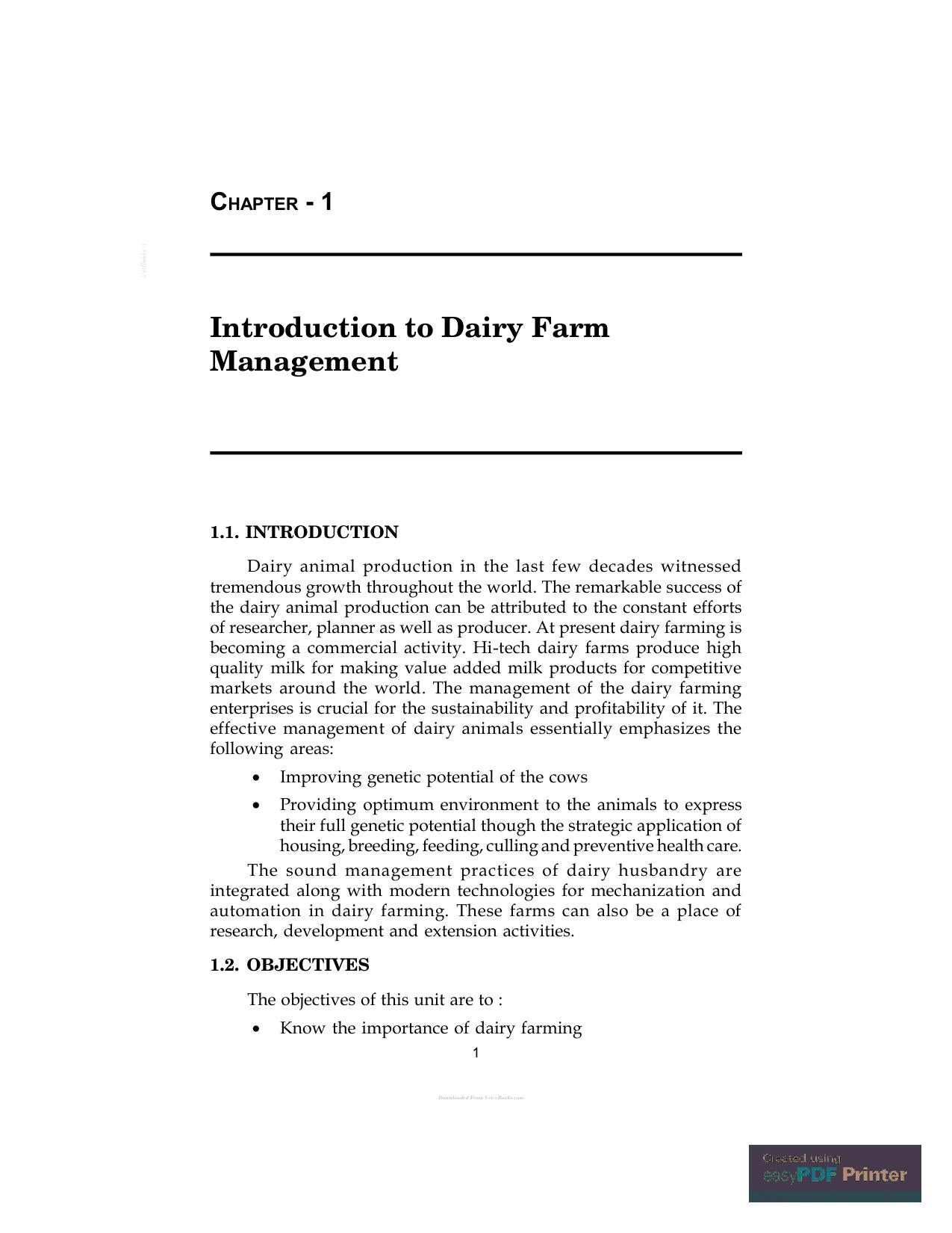 Dairy Animal Production