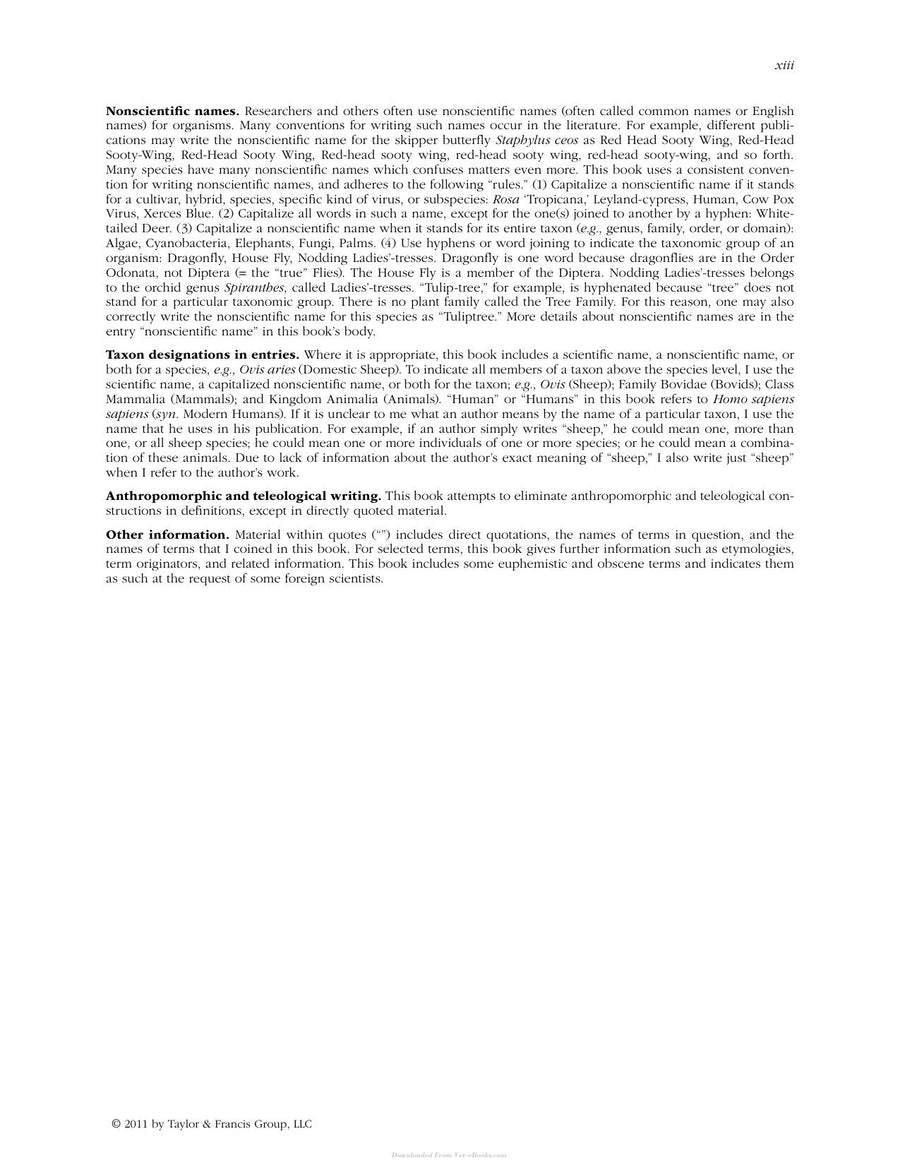 Preview page of Animal Behavior Desk Reference a Dictionary of Animal Behavior Ecology and Evolution Third Edition