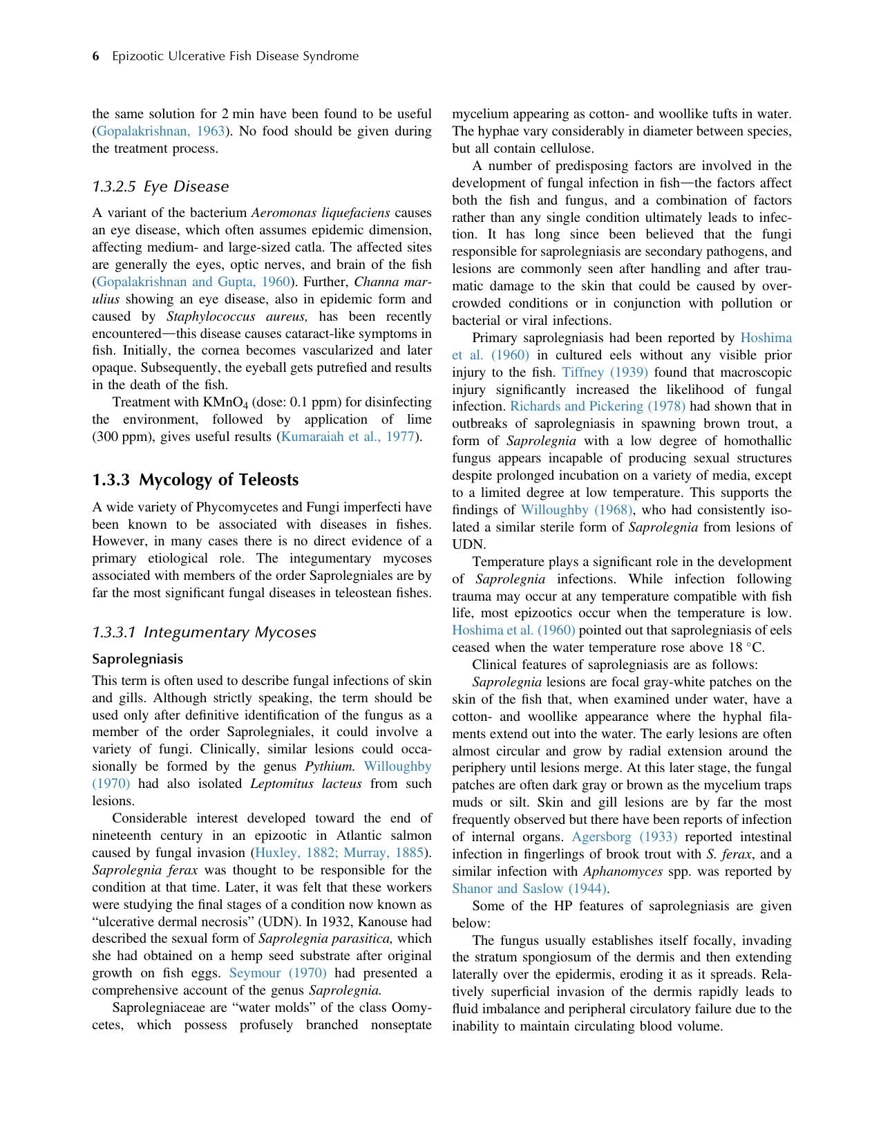 Epizootic Ulcerative Fish Disease Syndrome