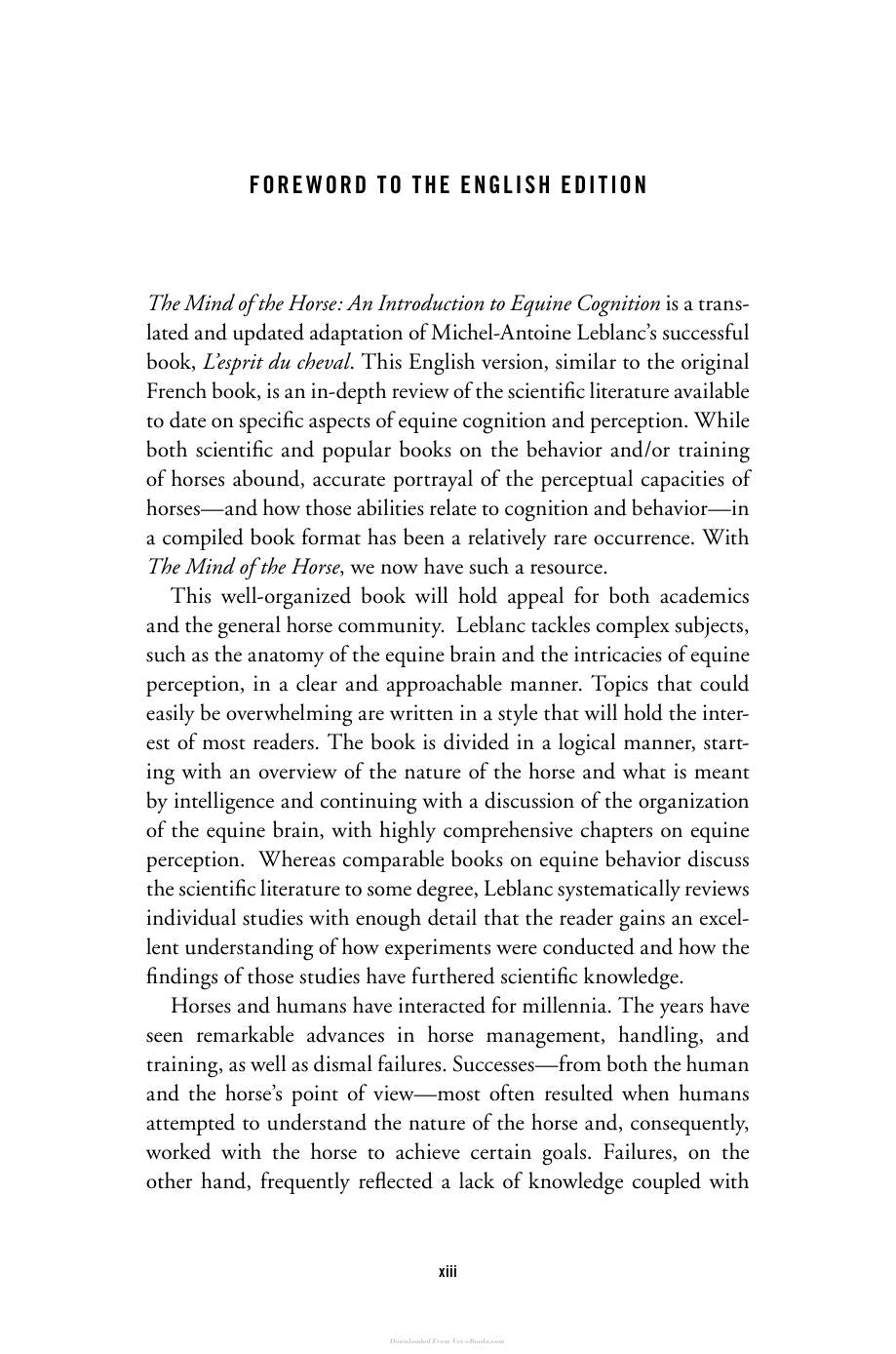 The Mind Of The Horse An Introduction To Equine Cognition