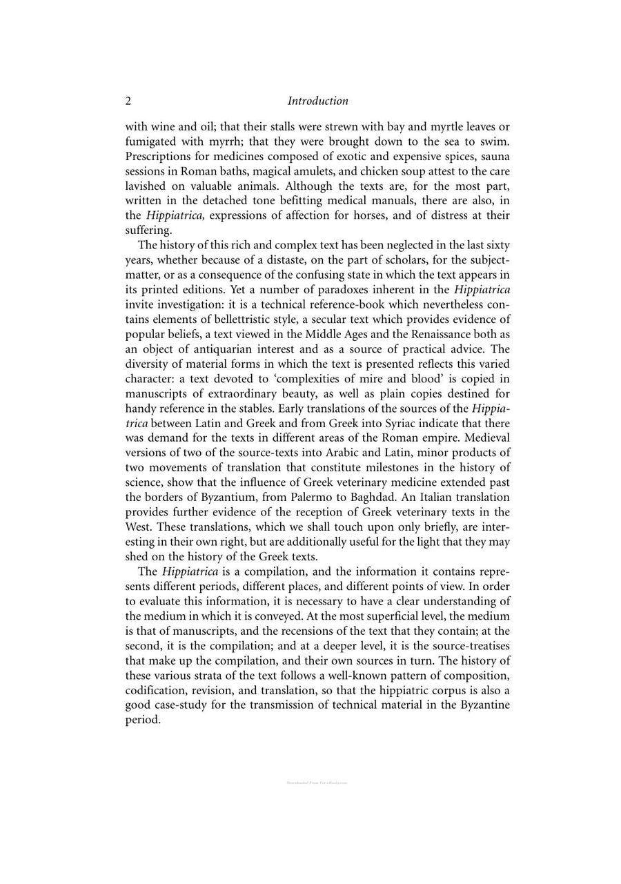 Preview page of A Byzantine Encyclopaedia of Horse Medicine