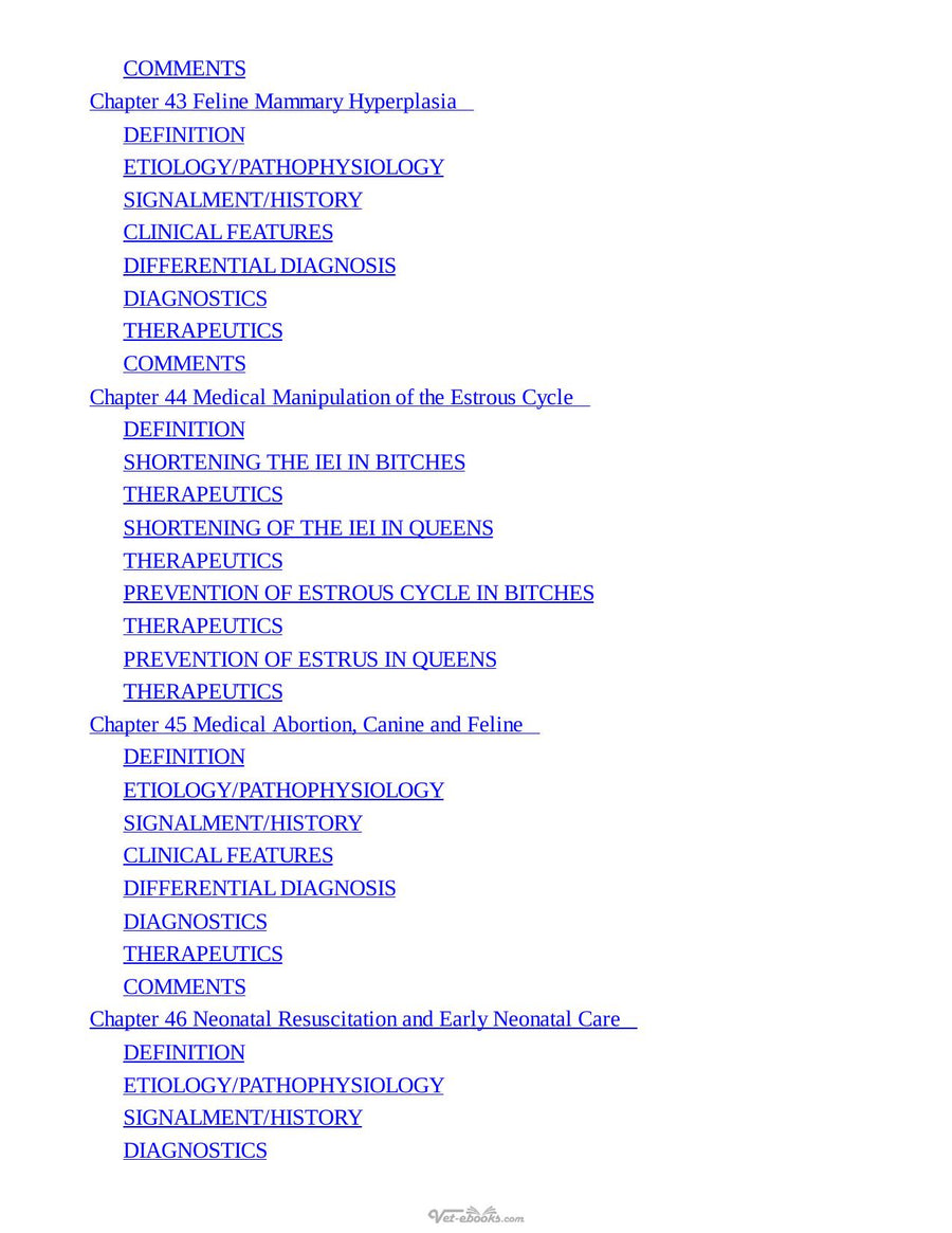 Preview page of Blackwells Five Minute Veterinary Consult Clinical Companion Small Animal Endocrinology and Reproduction