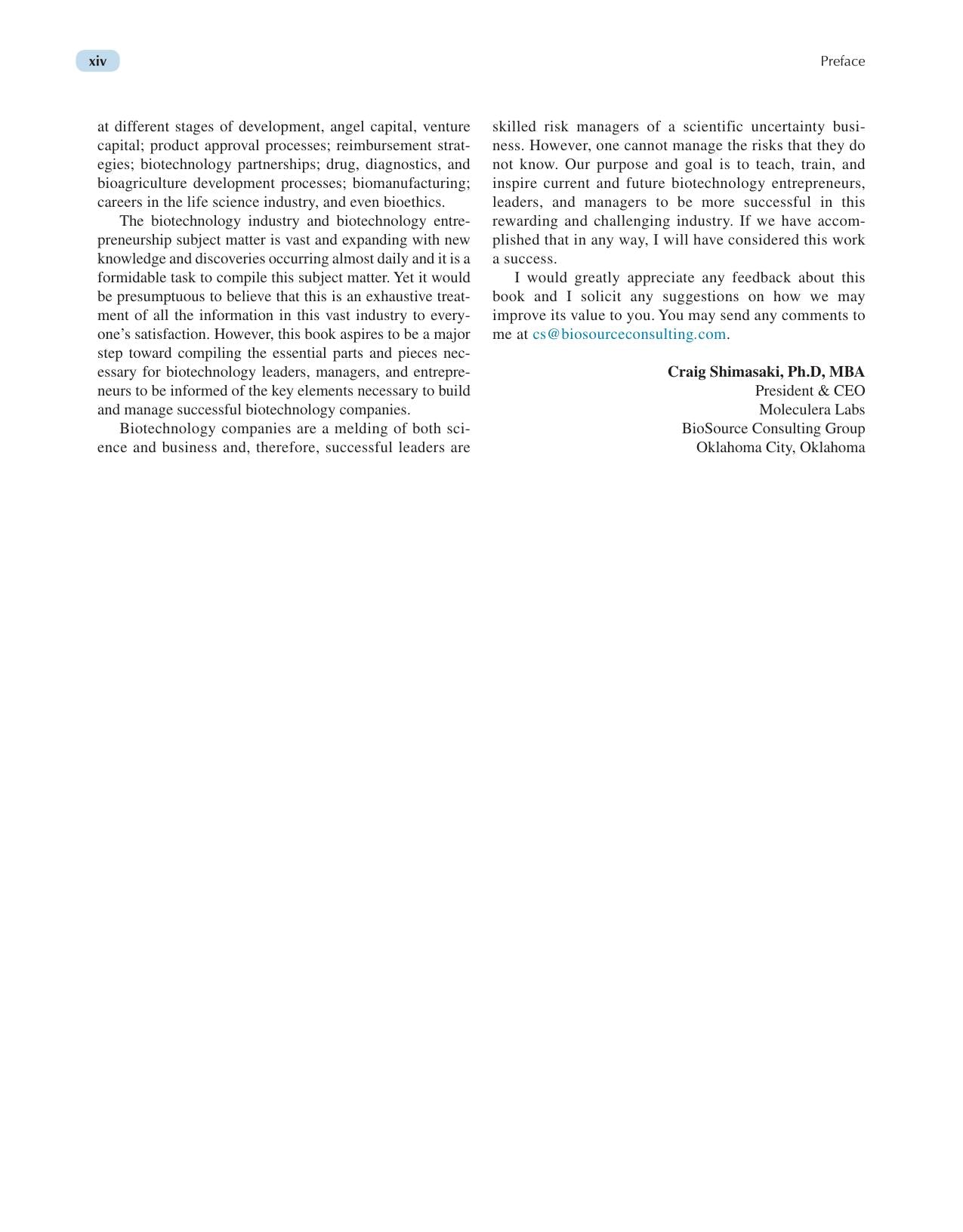 Biotechnology Entrepreneurship Starting Managing And Leading Biotech Companies
