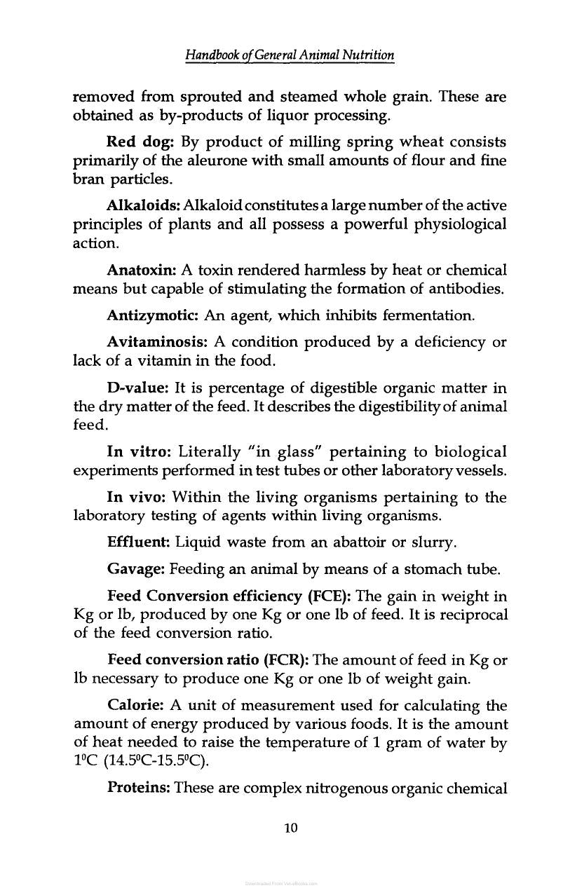 Handbook Of General Animal Nutrition