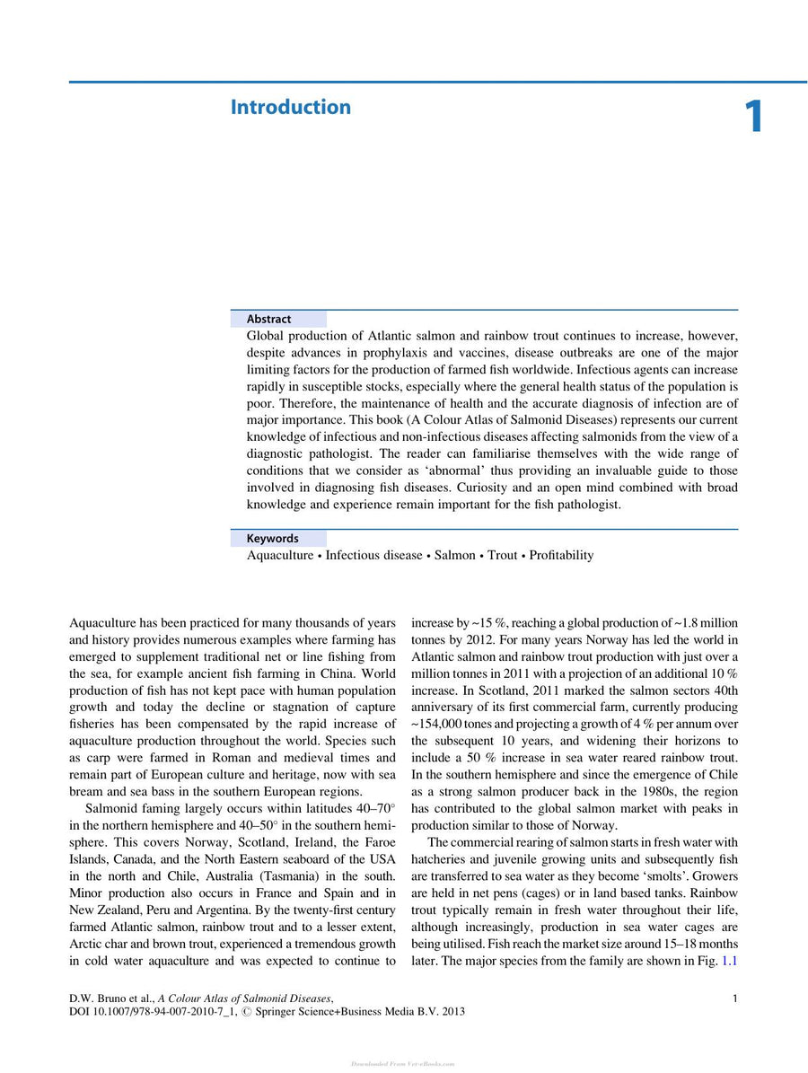 Preview page of A Colour Atlas of Salmonid Diseases 2nd Edition