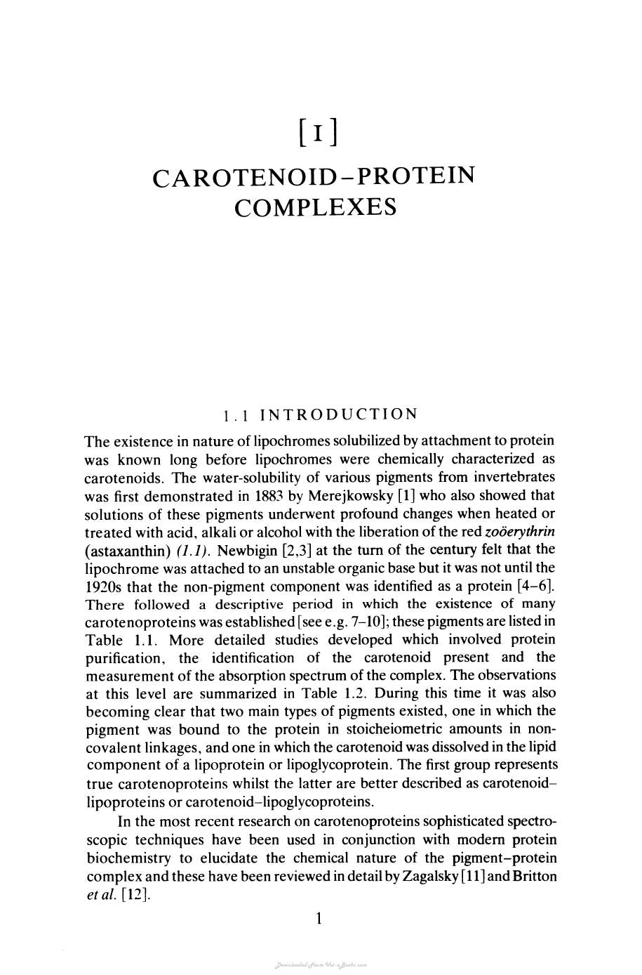 The Biochemistry Of The Carotenoids Volume Ii Animals