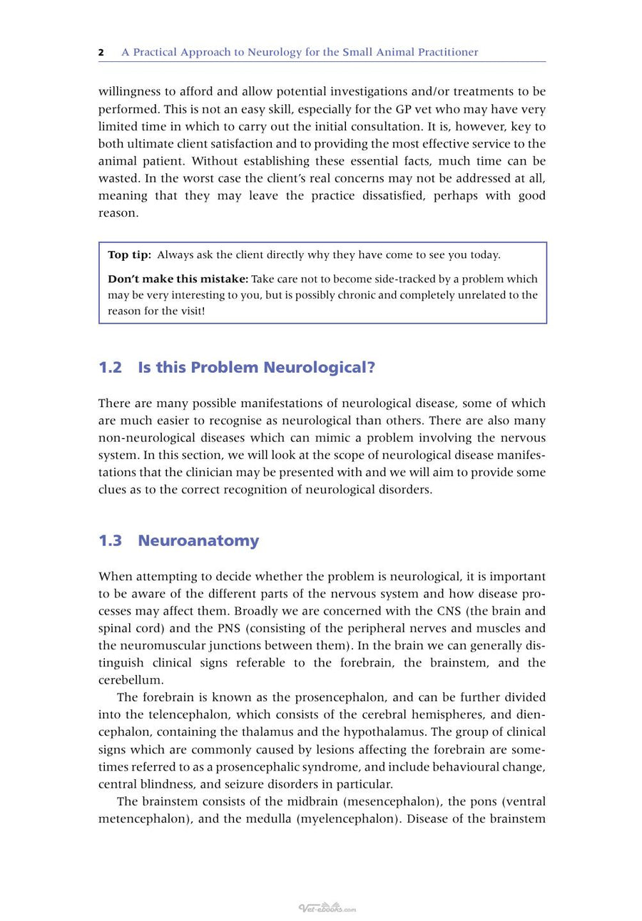 Preview page of A Practical Approach to Neurology for the Small Animal Practitioner