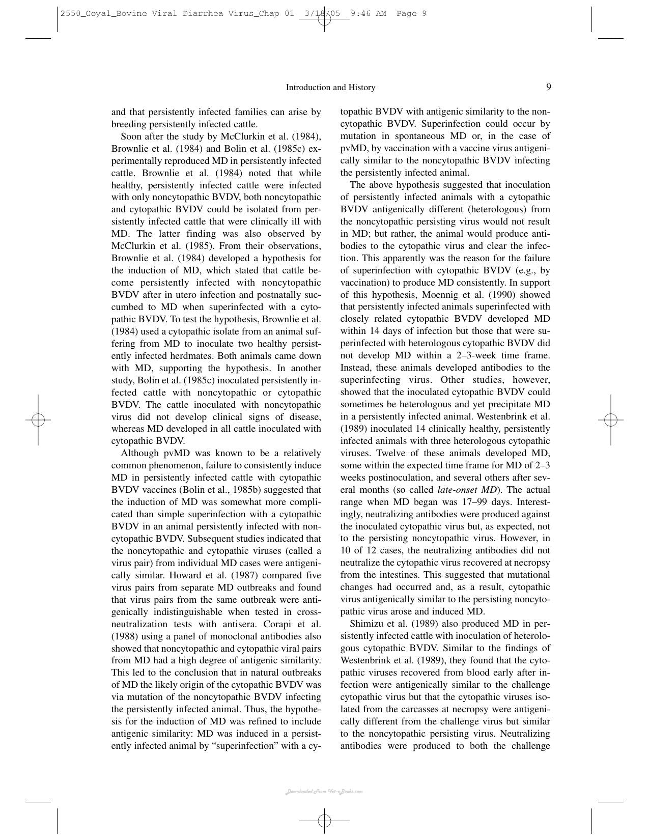 Bovine Viral Diarrhea Virus Diagnosis Management And Control