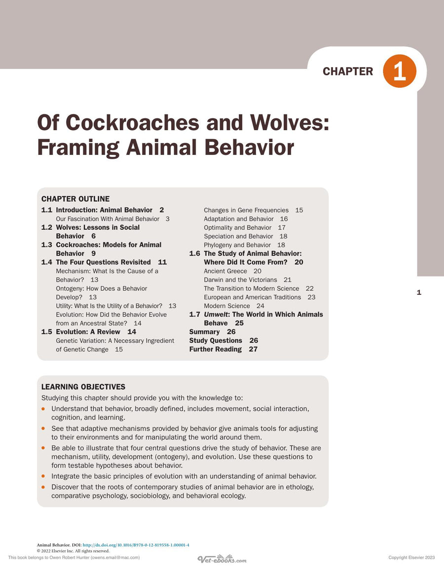 Preview page of Animal Behavior 3rd Edition