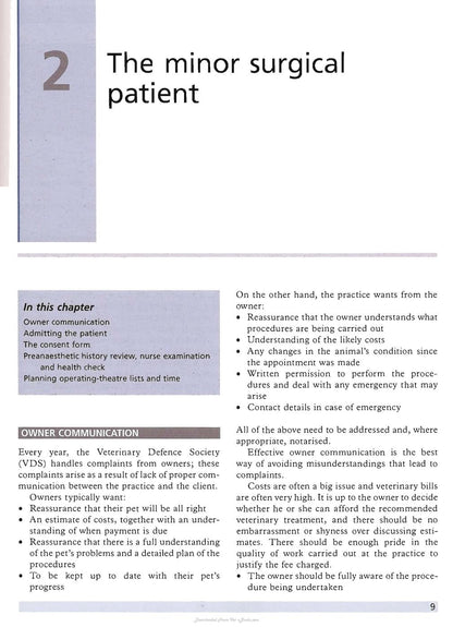 Minor Veterinary Surgery a Handbook for Veterinary Nurses