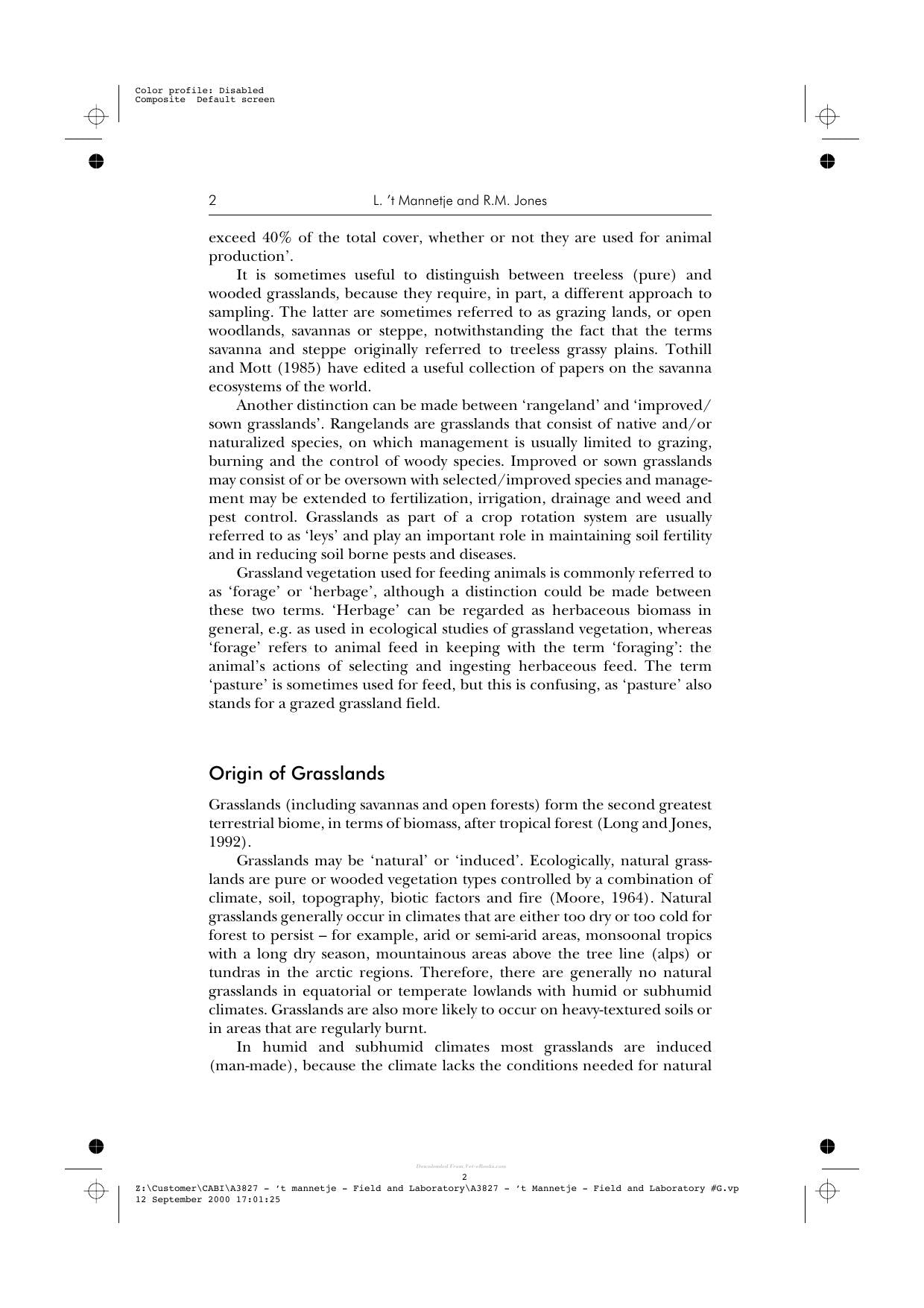 Field And Laboratory Methods For Grassland And Animal Production Research