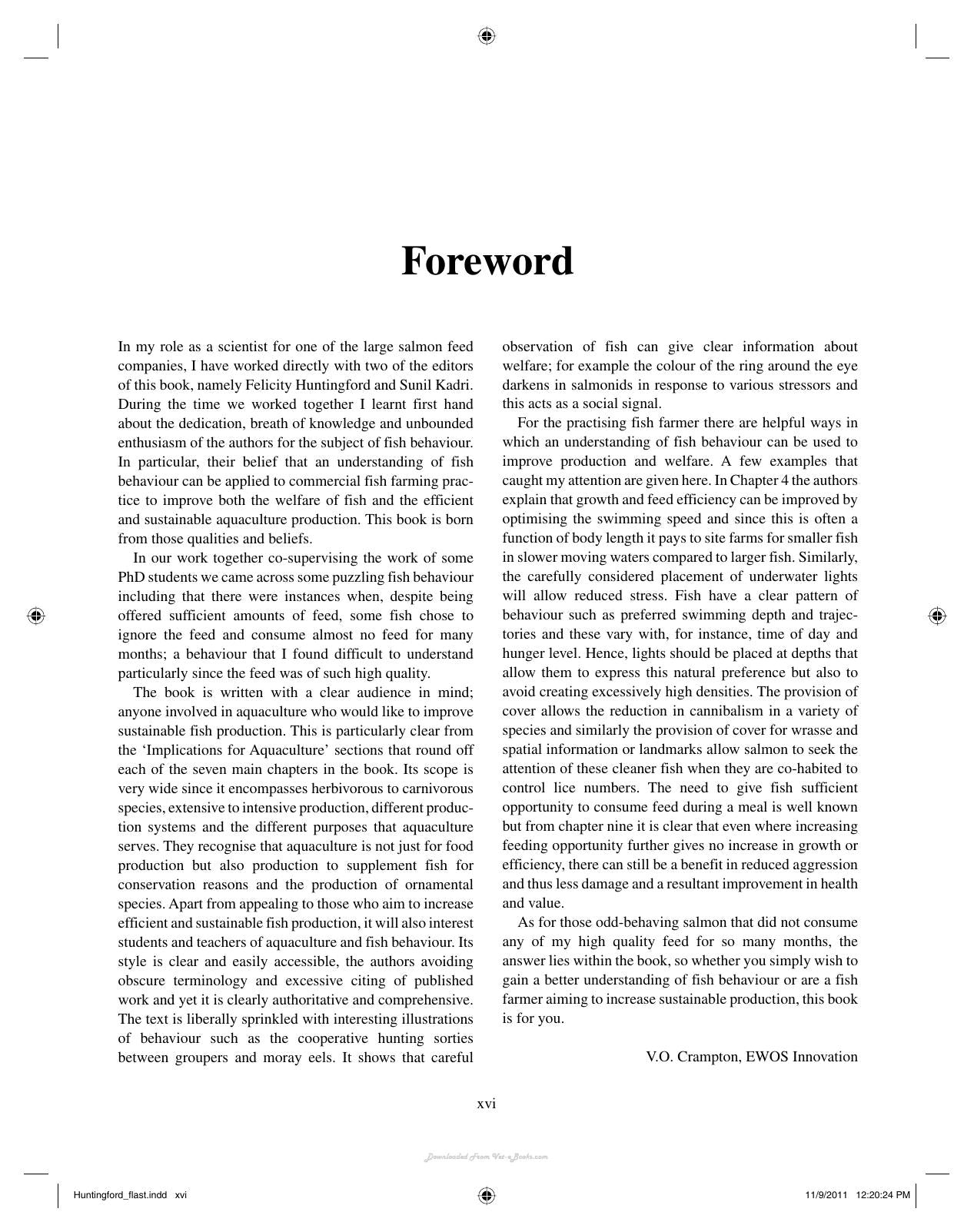 Aquaculture And Behavior