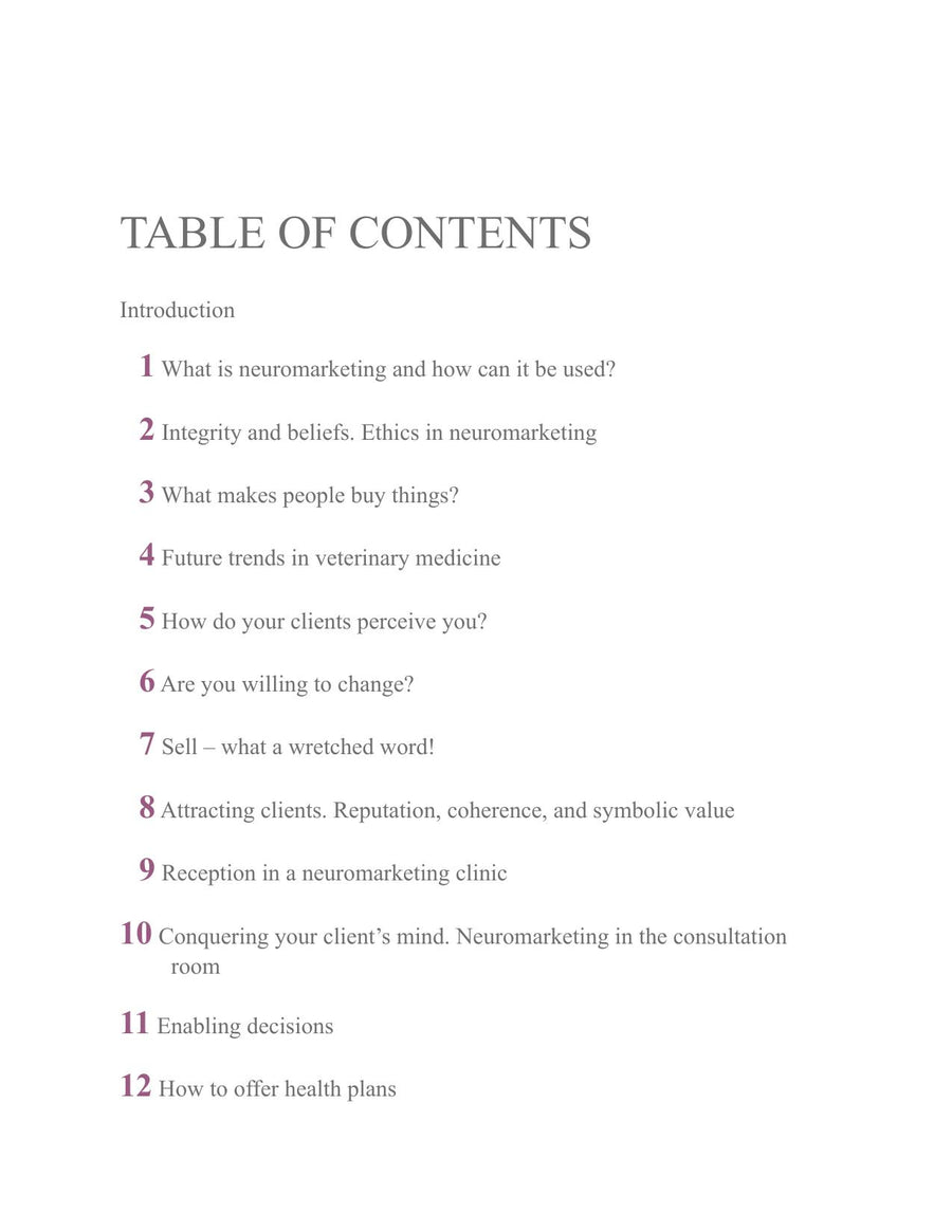 Preview page of Charm Your Clients Neuromarketing for Vet