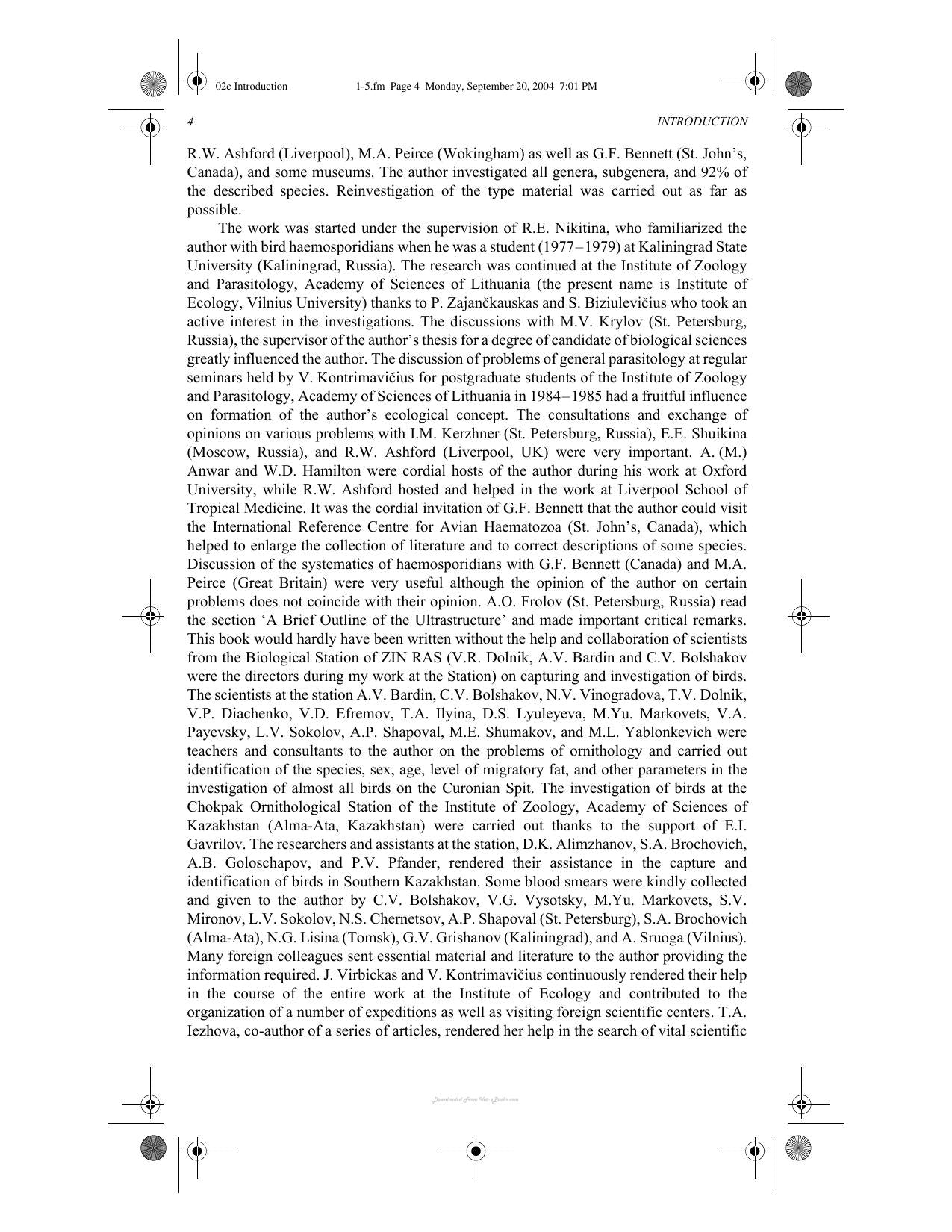 Avian Malaria Parasites And Other Haemosporidia