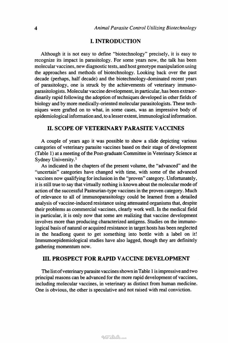 Animal Parasite Control Utilizing Biotechnology