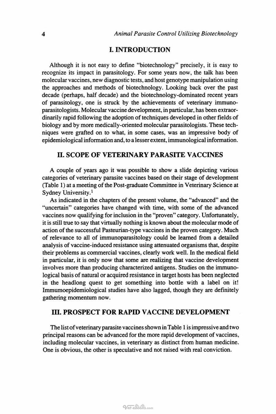 Preview page of Animal Parasite Control Utilizing Biotechnology