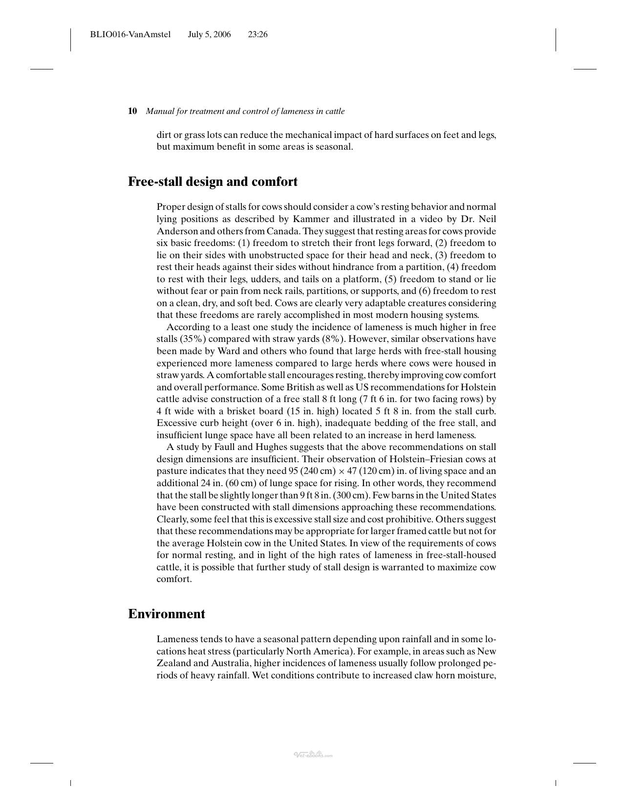 Manual For Treatment And Control Of Lameness In Cattle