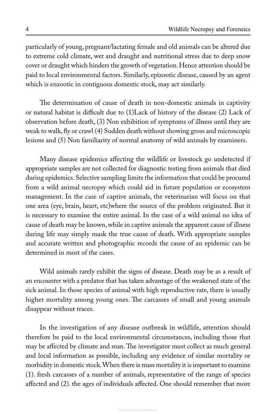 Preview page of Wildlifes Necropsy and Forensics