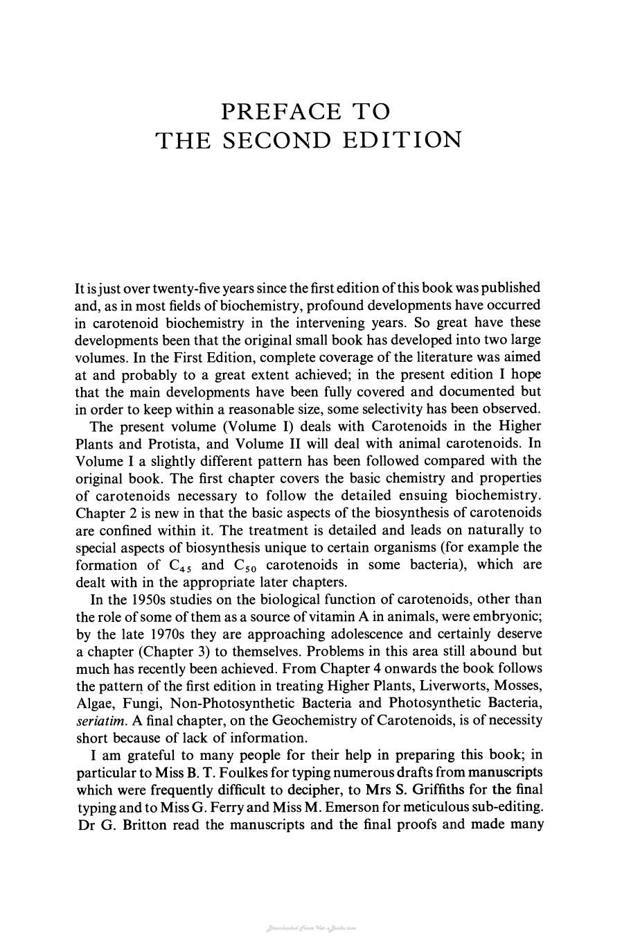 The Biochemistry Of The Carotenoids Volume I Plants