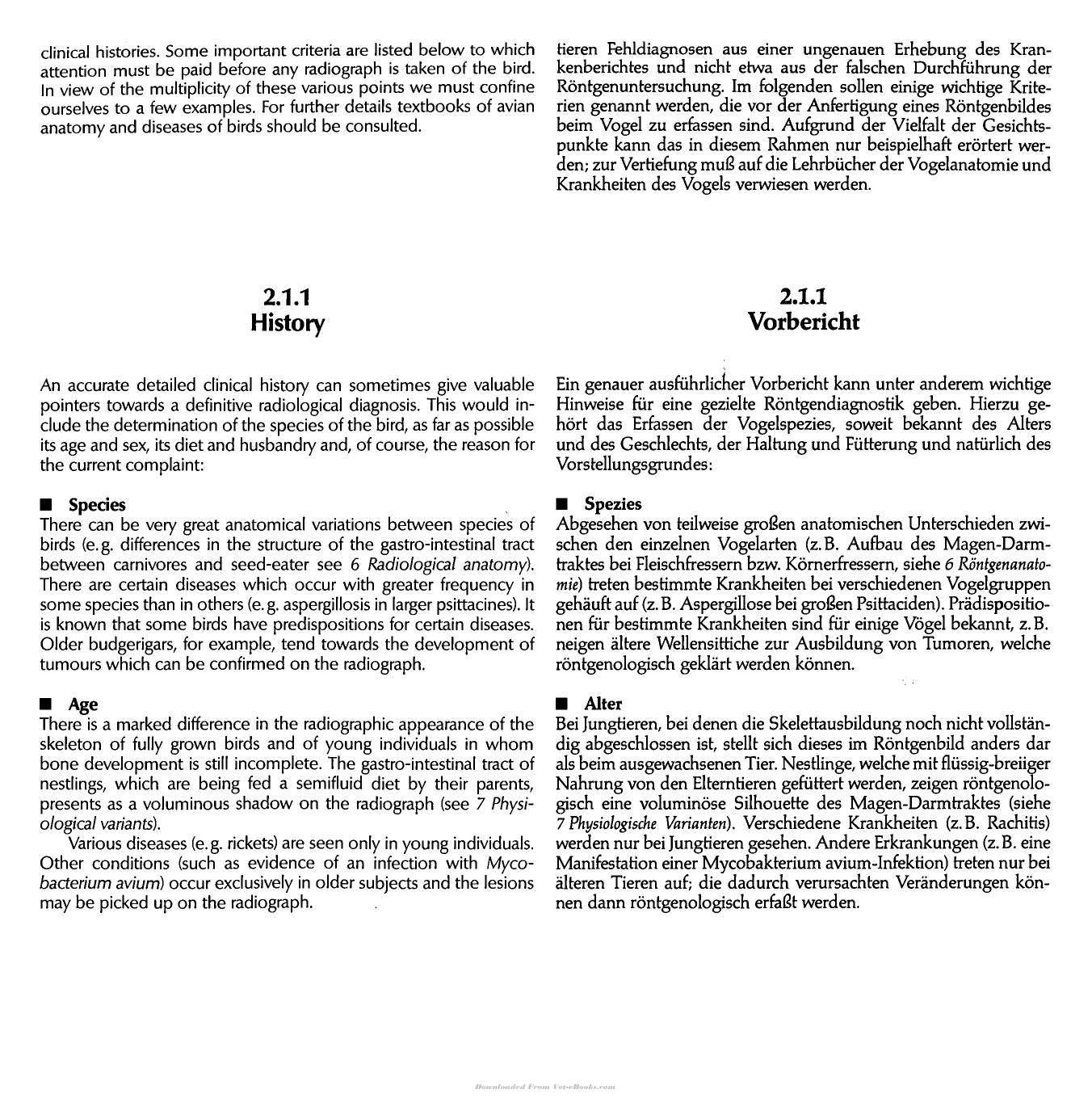 Atlas Of Radiographic Anatomy And Diagnosis Of Cage Birds