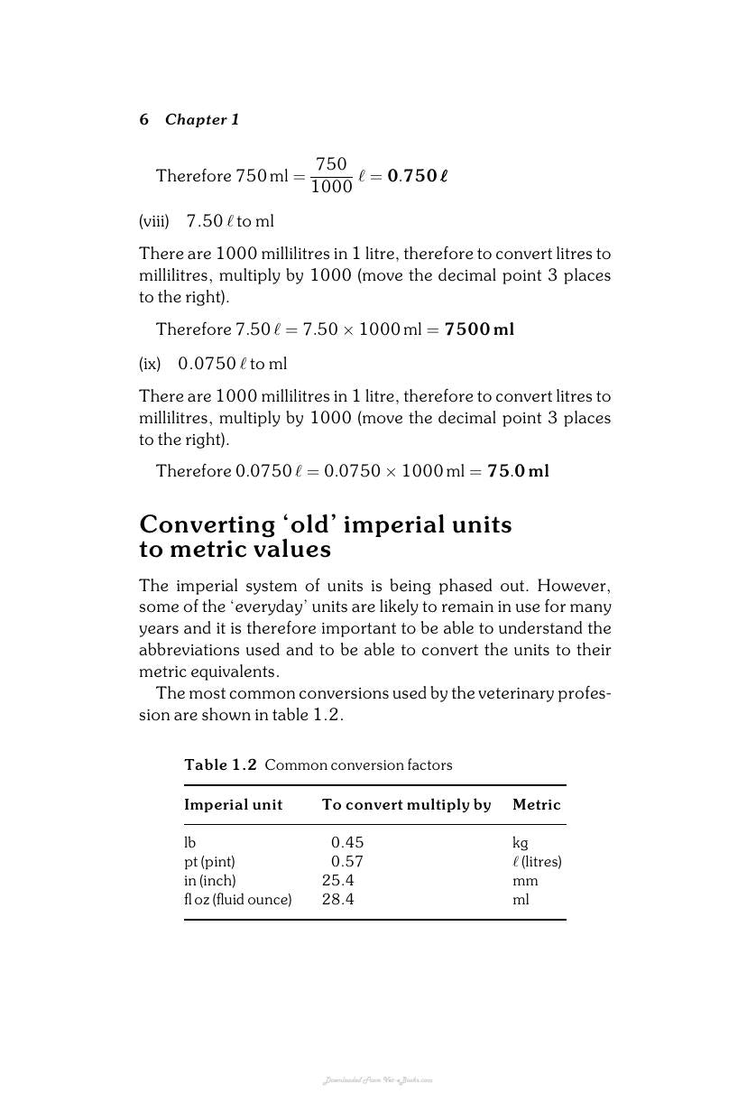 Calculations For Veterinary Nurses