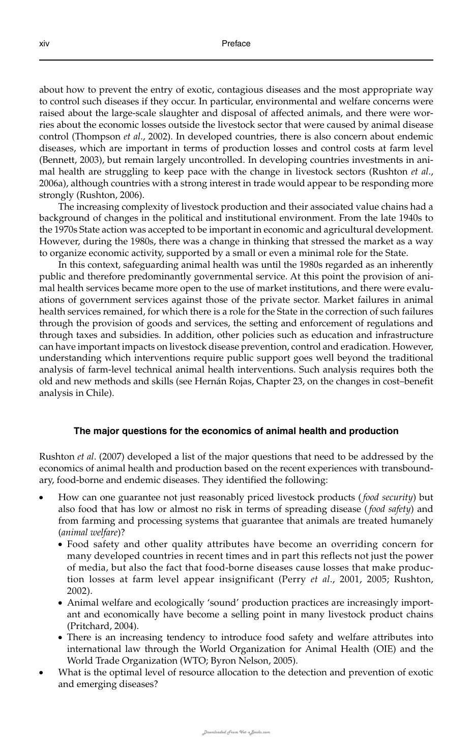 The Economics Of Animal Health And Production