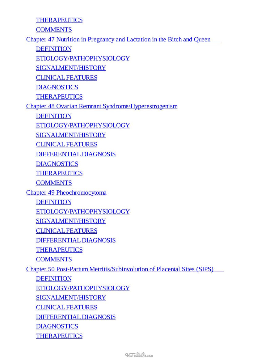 Preview page of Blackwells Five Minute Veterinary Consult Clinical Companion Small Animal Endocrinology and Reproduction