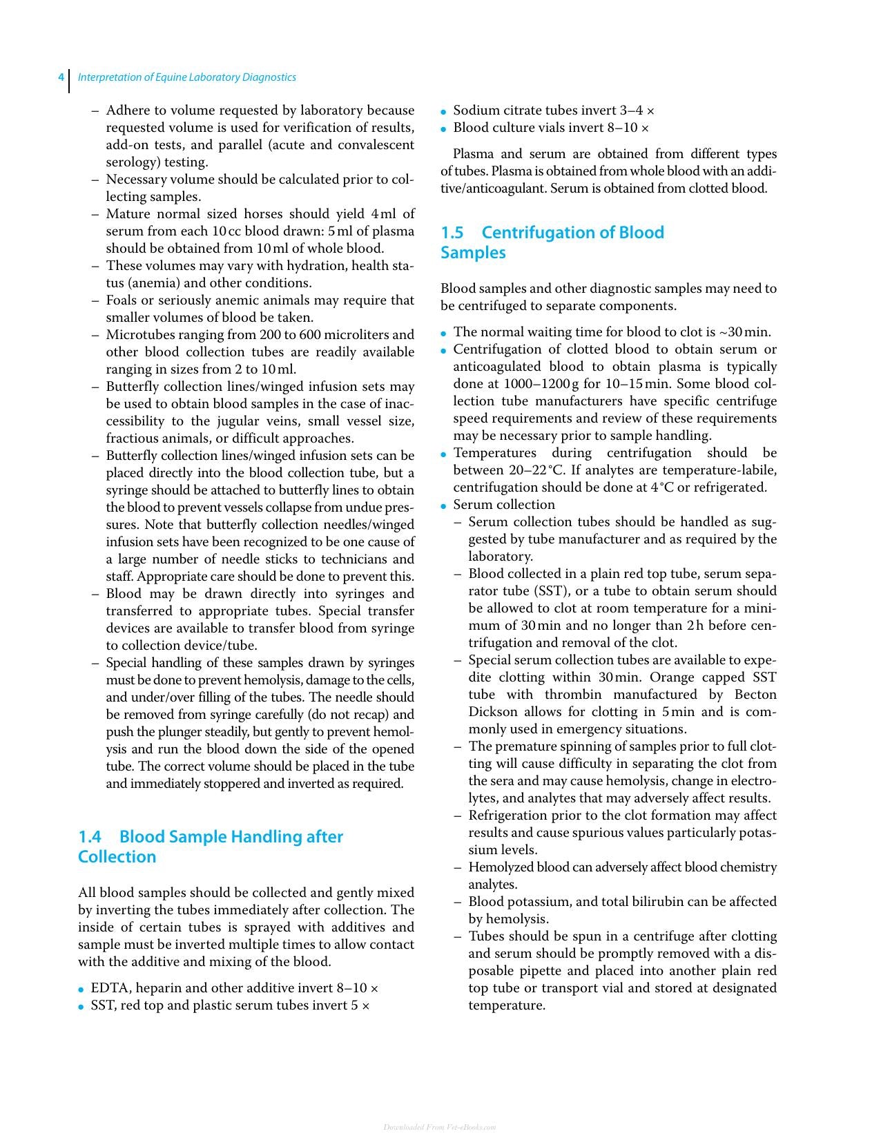 Interpretation Of Equine Laboratory Diagnostics