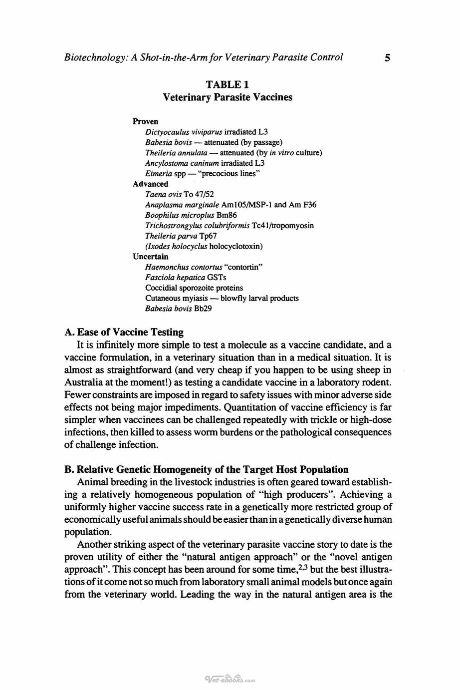 Animal Parasite Control Utilizing Biotechnology