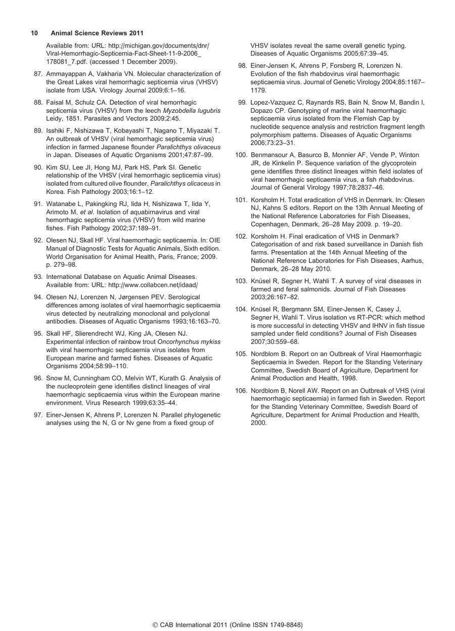 Preview page of Animal Science Reviews 2011