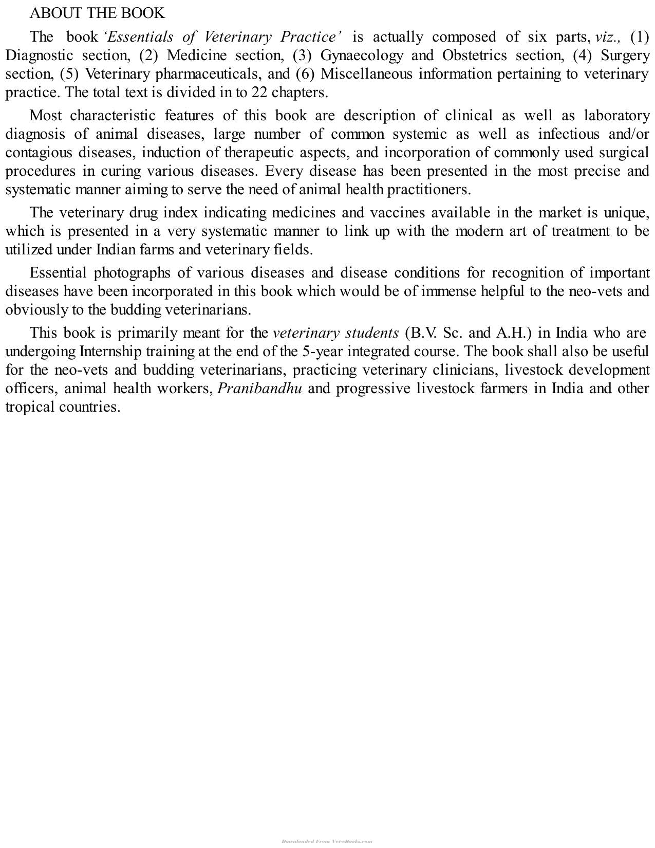 Essentials Of Veterinary Practice