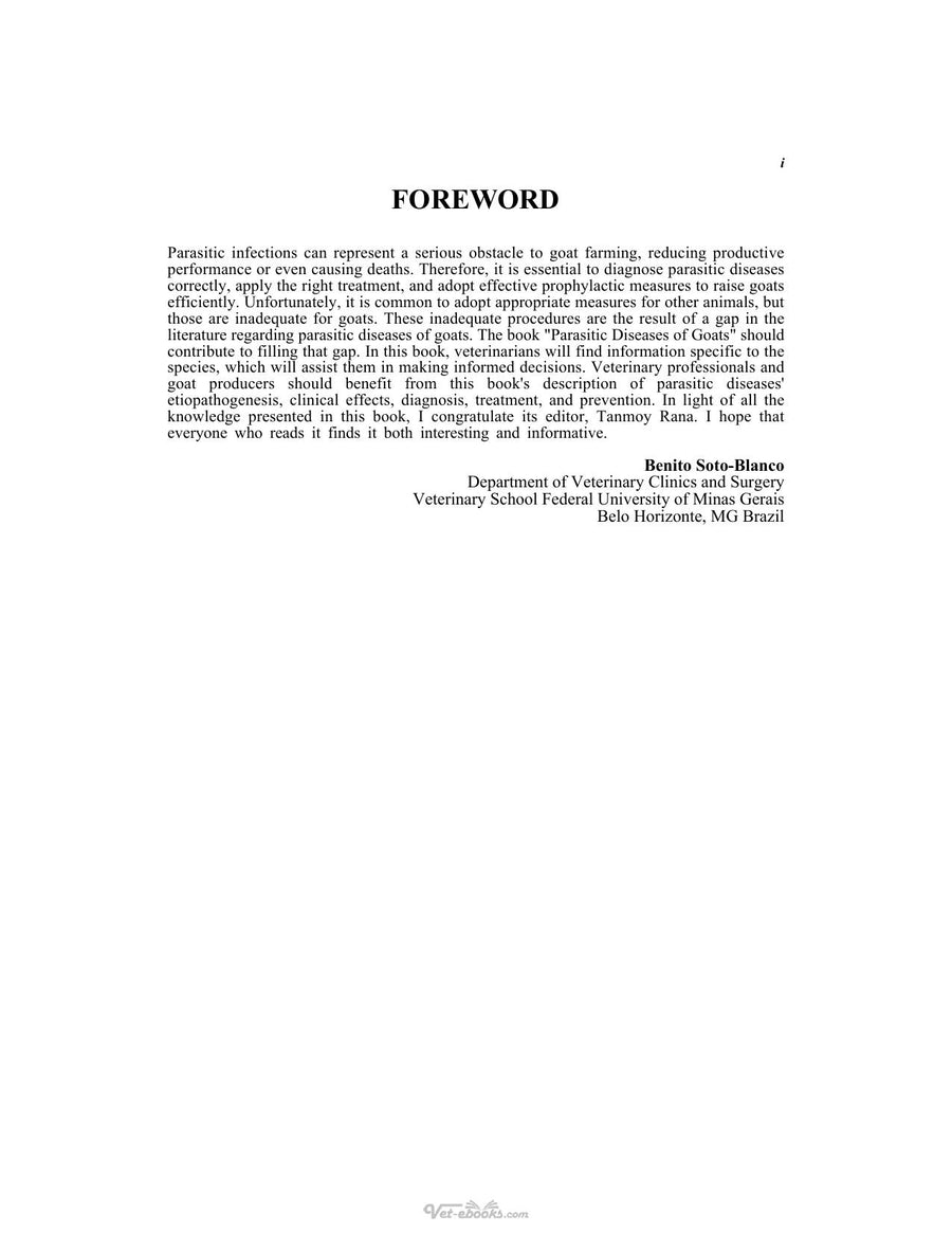 Preview page of Parasitic Diseases of Goats