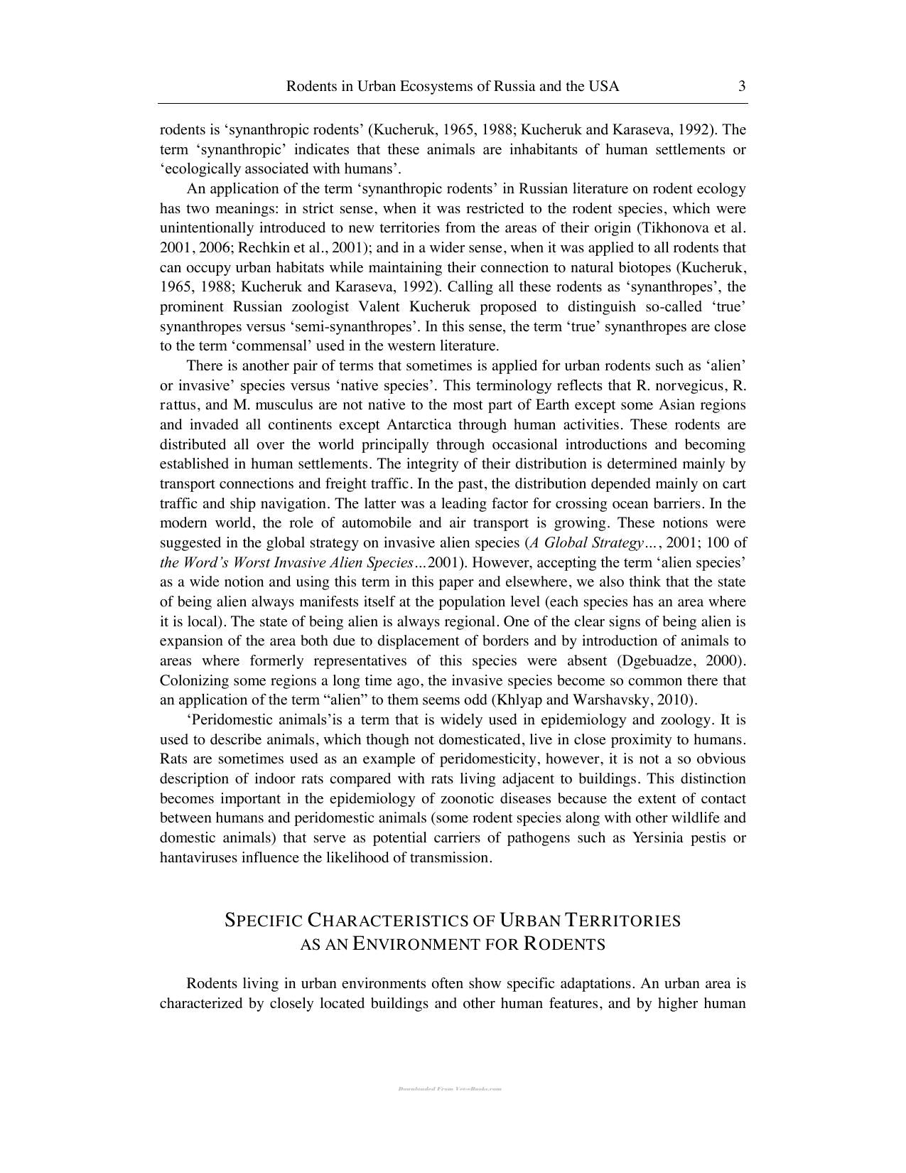 Rodents Habitat Pathology And Environmental Impact