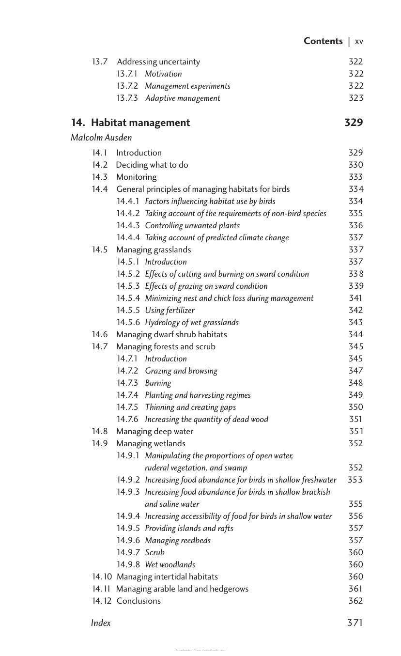 Bird Ecology And Conservation A Handbook Of Techniques