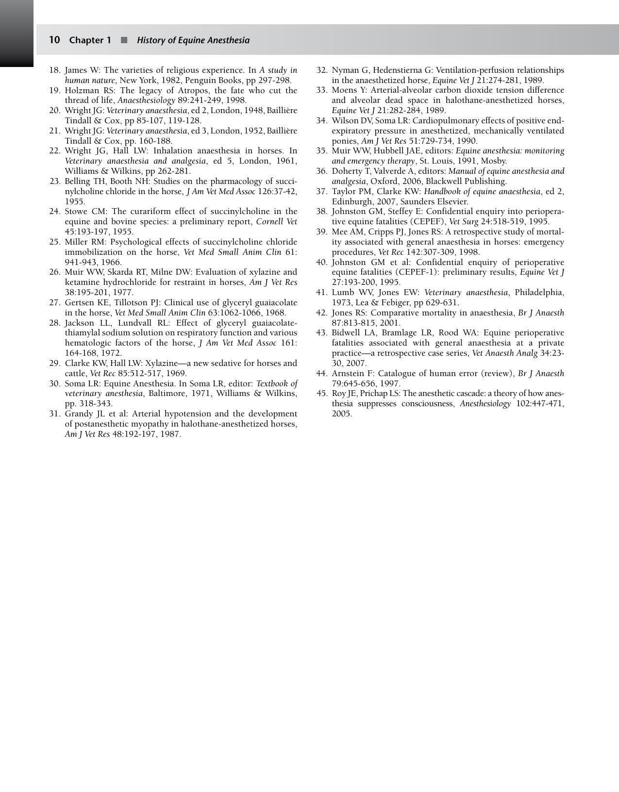 Equine Anesthesia Monitoring And Emergency Therapy