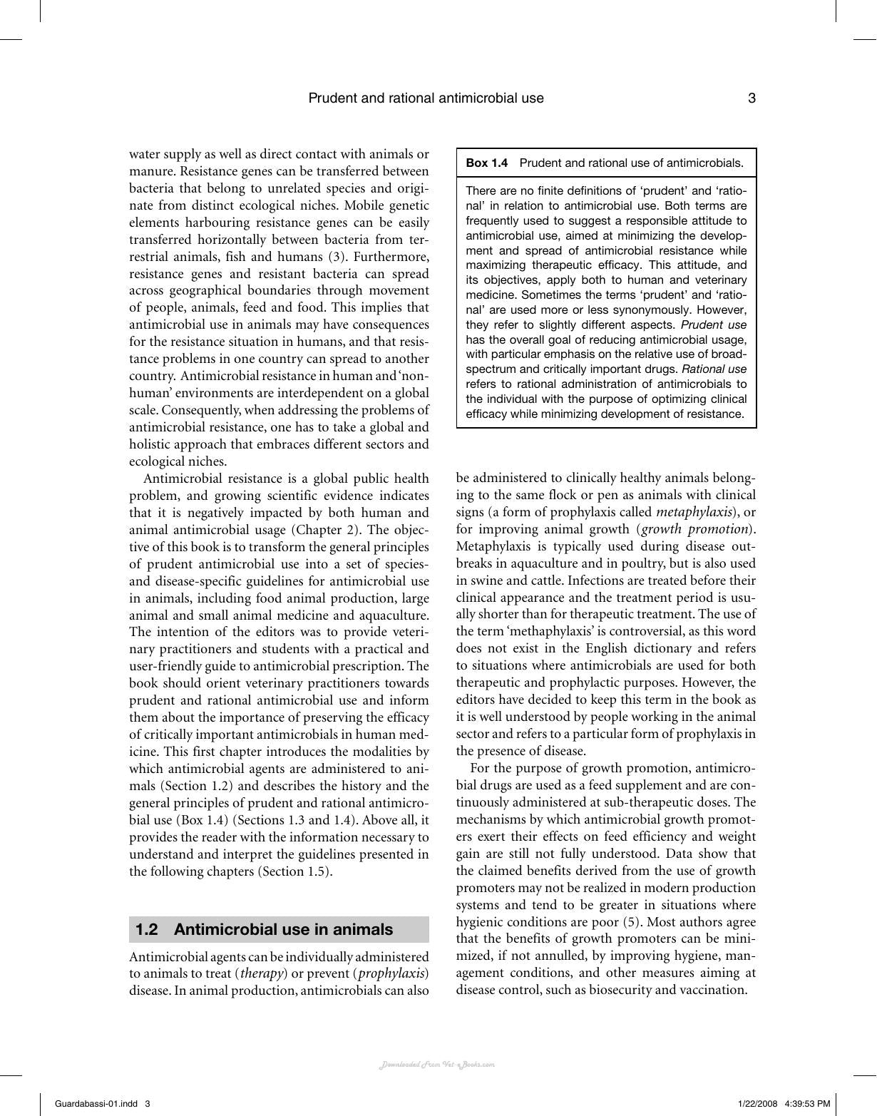 Guide To Antimicrobial Use In Animals