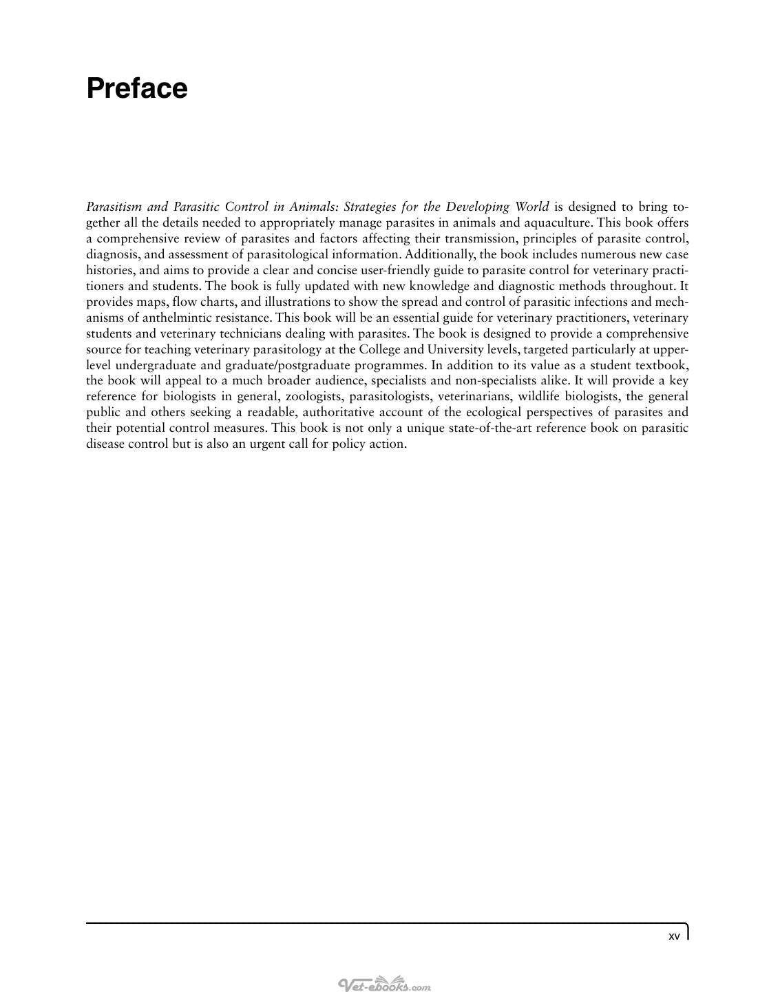 Parasitism And Parasitic Control In Animals Strategies For The Developing World