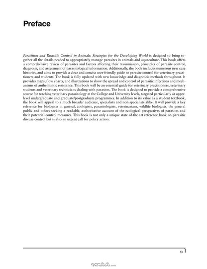 Parasitism and Parasitic Control in Animals Strategies for the Developing World